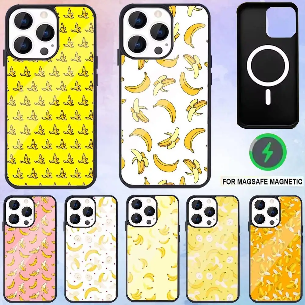 

Fruit banana pattern Phone Case For iPhone17,16,15,14,13,12,11 Plus,Pro Max Magnetic For Magsafe Wireless Charging