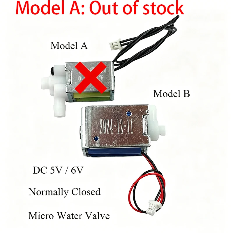 DC 5V/6V Mirco 2-position Water Valve Normally Closed, Mini Air Solenoid Valve Electrically Controlled Valve