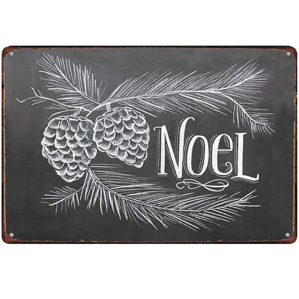 

Retro Design Noel Tin Metal Signs Wall Art | Thick Tinplate Print Poster Wall Decoration for Kitchen