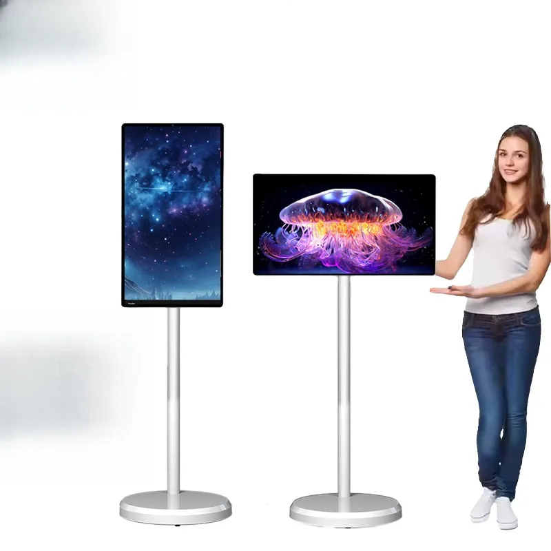 Smart TV portátil interactiva de 24,5 pulgadas Normal, pantalla blanca, TV con pantalla táctil giratoria