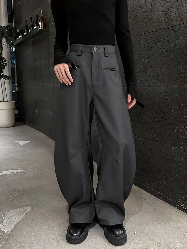 

Мужские повседневные брюки в американском ретро-стиле, свободные, с широкими штанинами, с высокой талией, с эффектом похудения, для молодежи