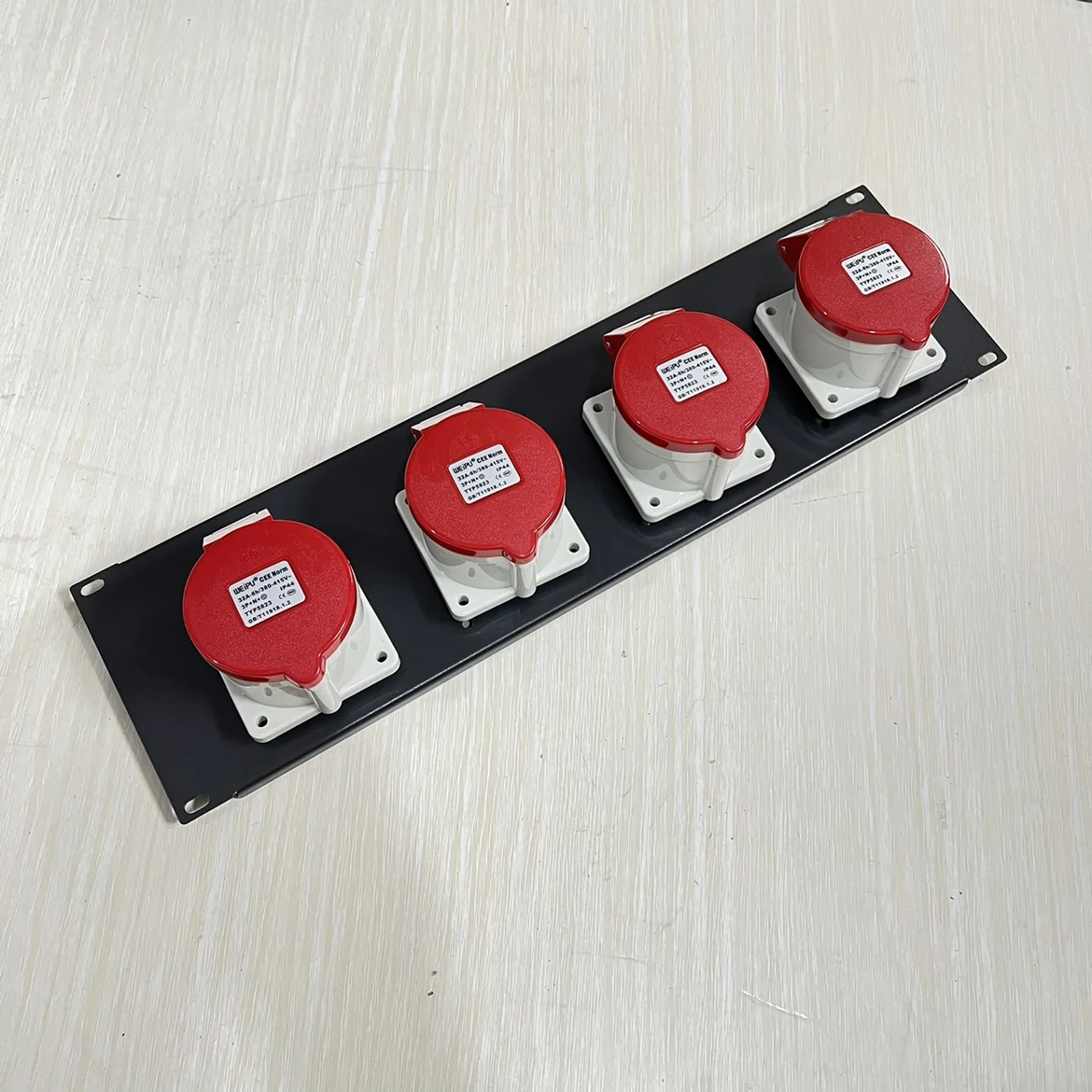 4-way, 6 32A waterproof industrial socket panels, stage lighting power supply, direct box, aviation cabinet accessories