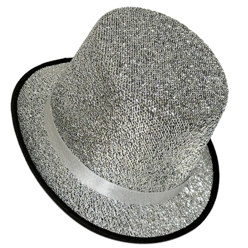 Blingbling Fedora Glitter Magician Hat Victorian Age Women Men Photo Props