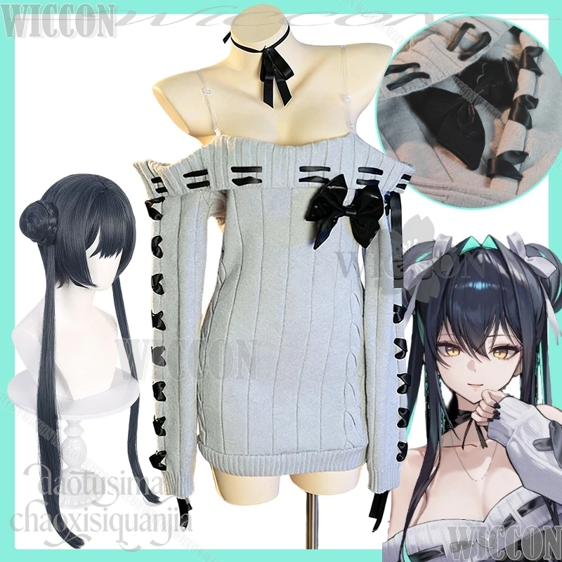 little-beautiful-bubble-costume-cosplay-game-godeess-victory-sexy-winter-off-shoulder-sweater-dress-christmas-comic-con-outfit