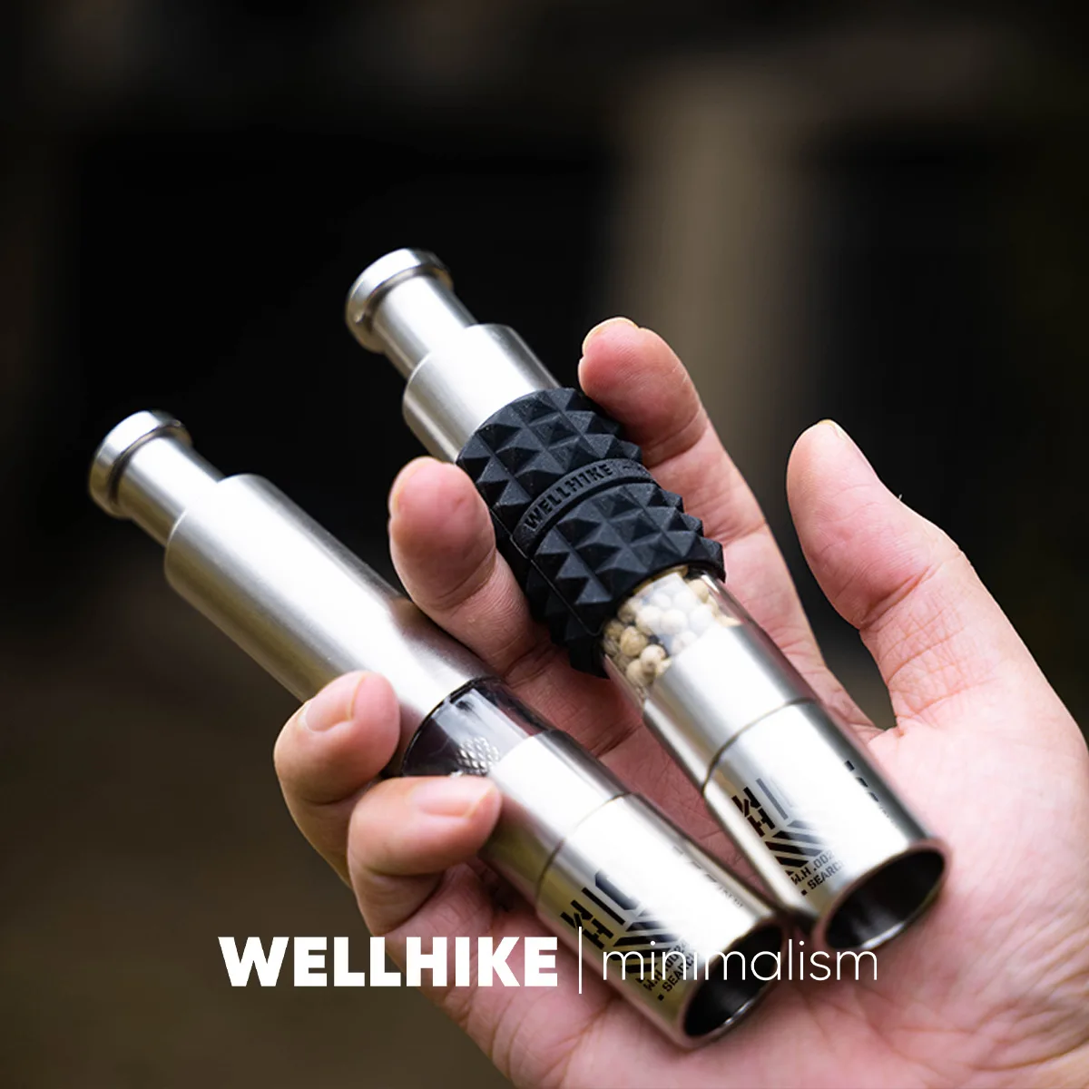 Thumb Push Pepper Mill Stainless Steel Manual Pepper Mill One Hand Operation Thumb Press Grinder Home Kitchen Tools