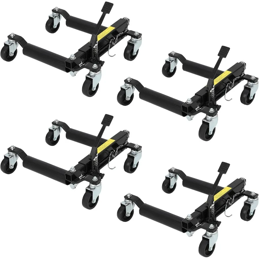 

Heavy Duty Hydraulic Car Wheel Dolly Jack Set of 4 with Foot Pedal for Vehicle Moving and Tire Repairing 1500 Lbs Capacity Blac
