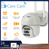 CareCam 2MP Outdoor WiFi CCTV Camera 10X Zoom Motion Detection Two Way Audio Security Home IP PTZ Dual Lens Monitor Camera