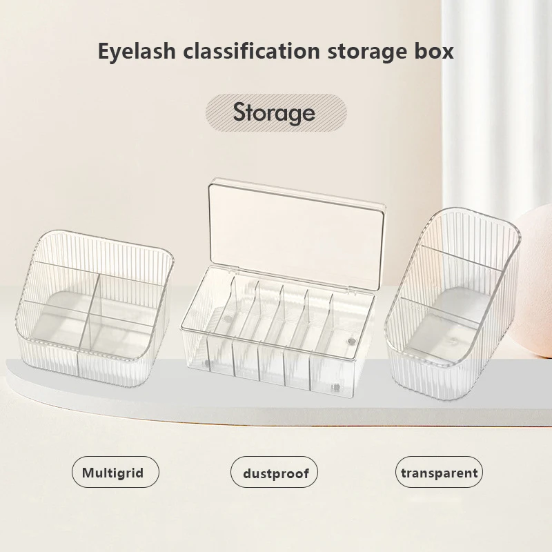 Acrylic Transparent Storage Eyelash Extension Tool Storage Box With Cover Lash Accessories Lashes Glue Tweezer Holder Organizer