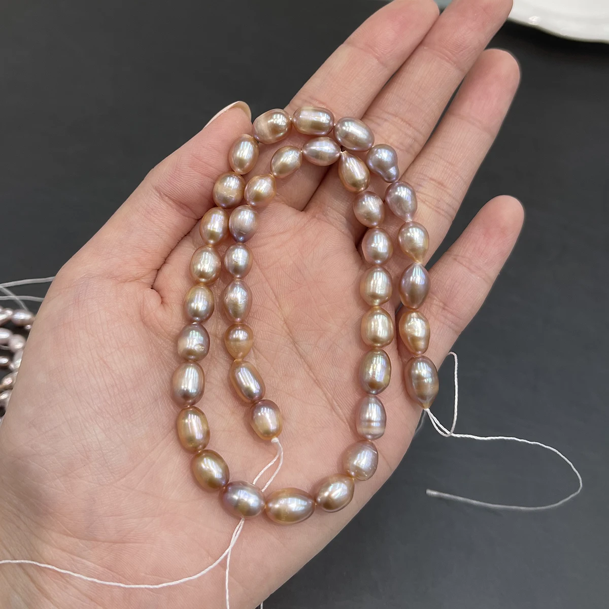 AA Natürliche Süßwasserperlen, Reisform, isolierte Perlen für die Schmuckherstellung, DIY-Halsketten, Armbänder, Ketten, Ohrringe, Accessoires – Detail 5