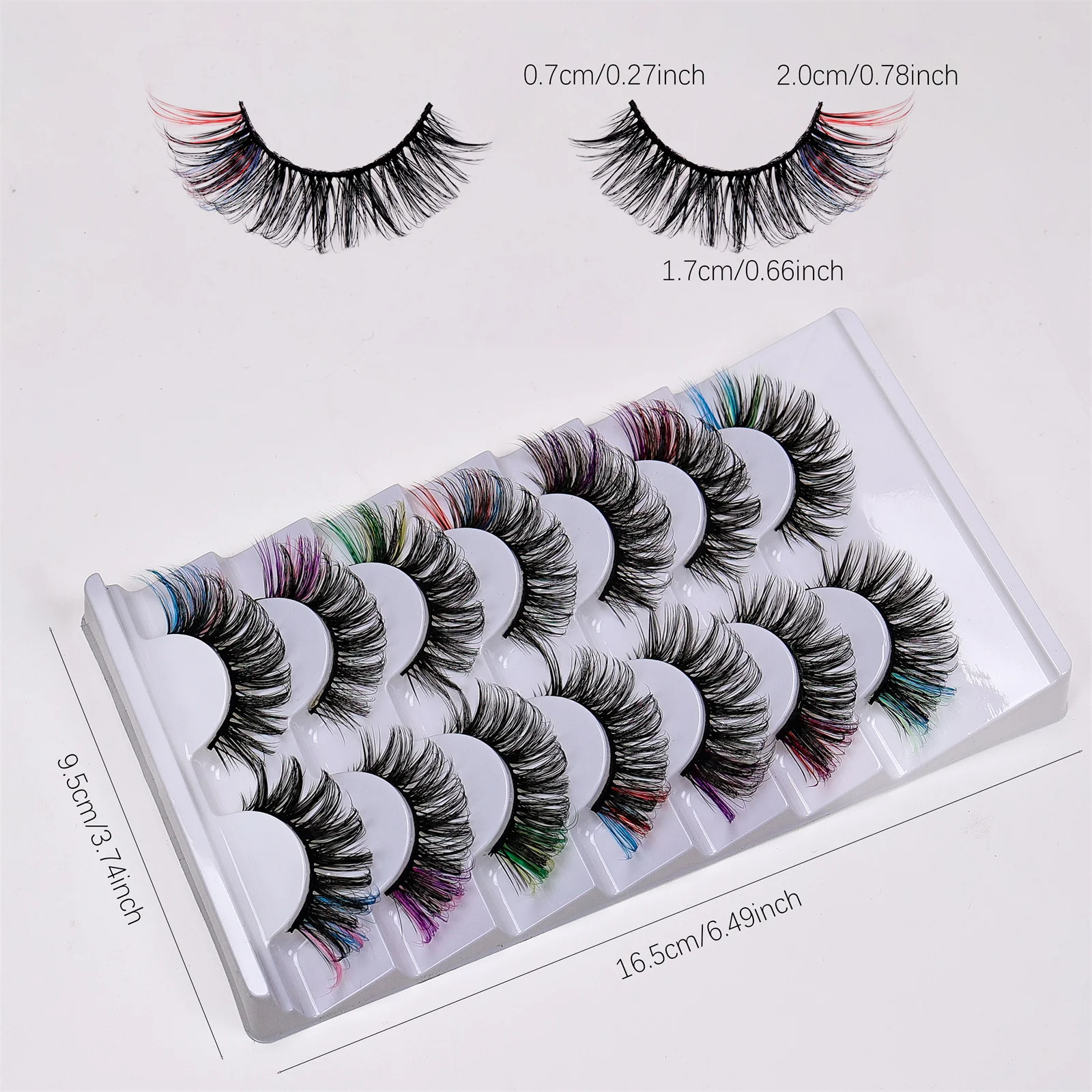 ふわふわつけまつげ,ボリュームDカール,ドラマチックな色,長くて厚い,色,7ペア