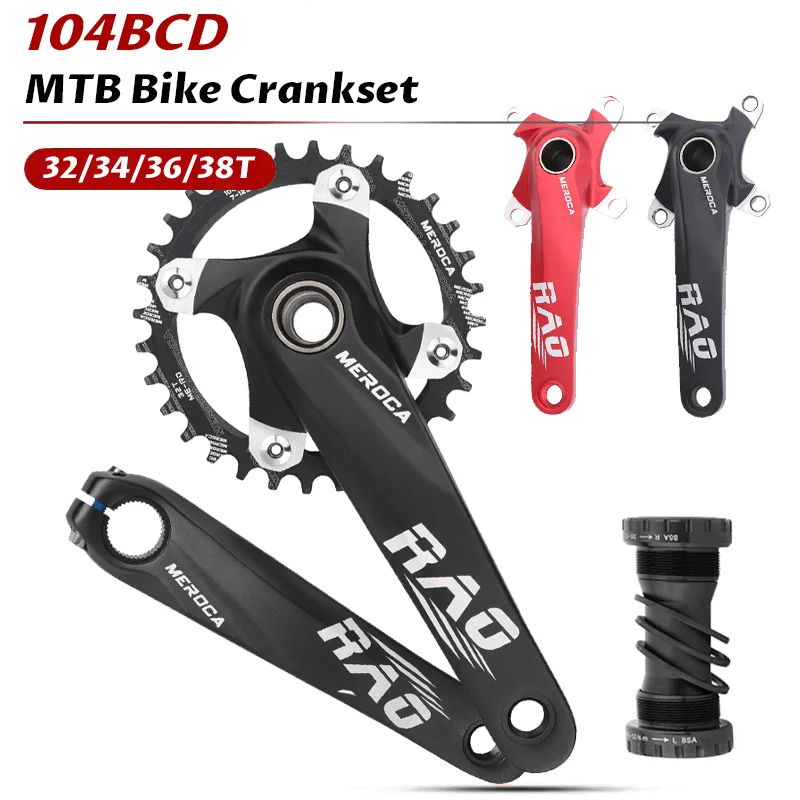 

Mtb Integrated Crank Hollow Shaft Mtb Single Chainring 104 Bcd 34t 32 Teeth 36t Aluminum Sprocket For Bicycle Mountain Bike