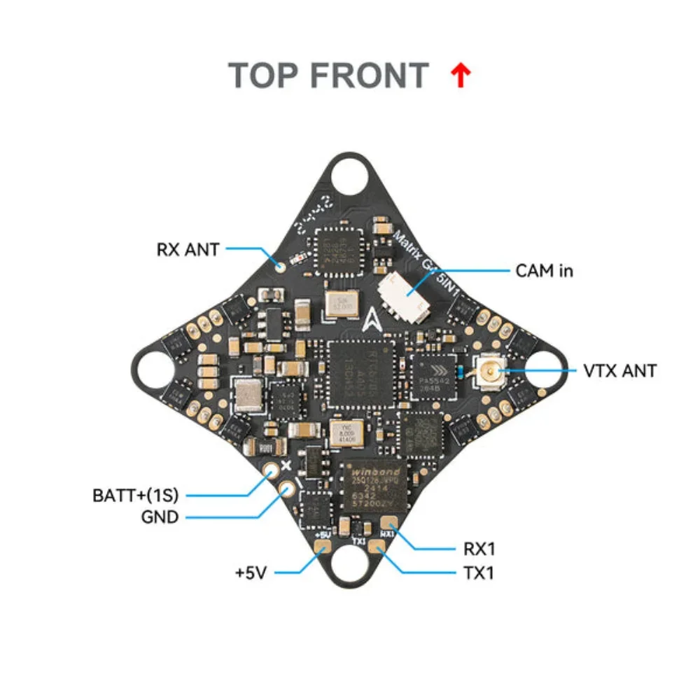 BETAFPV Matrix 1S 5IN1 AIO Flight Controller Brushless 2.4G ELRS 400mW VTX for Meteor75 Pro Whoop Quadcopter Racing Freestyle