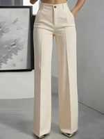 Nouveau pantalon de costume drapé taille haute coupe droite pour femme 2026 – Mode transfrontalière européenne et américaine simple pour femme 4