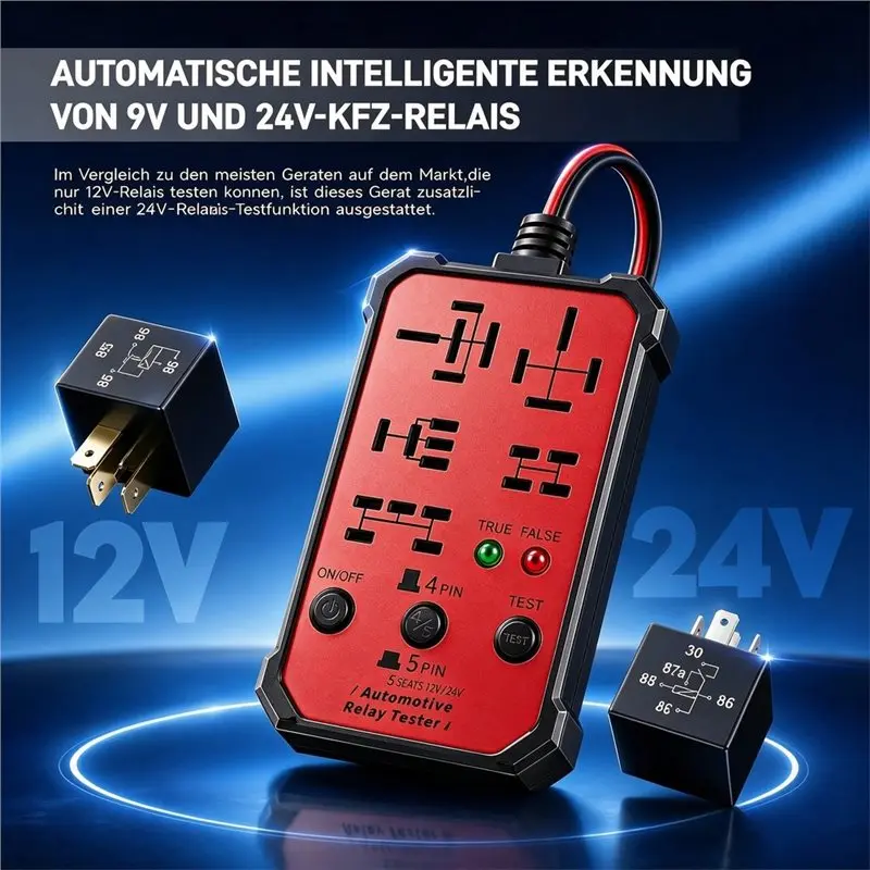 B23B Car Relay Tester Universal 12V 24V Automotive Short Circuit Car Relay Diagnostic Tool For Auto Repair