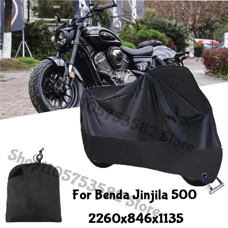 Motorcycle Full Covers For Benda Jinjila 500 Car Outdoors Sun Protection Dust No Ear Thickened Oxford Clothcover Accessories