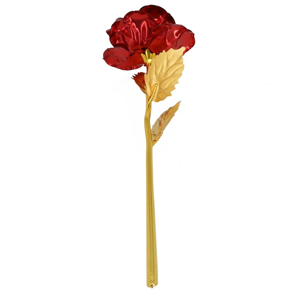 Floral Décor Artificial Rose Home 24K Gold 25X8X8cm Artificial Flower Foil Rose For Valentine Mother's Day 1pcs