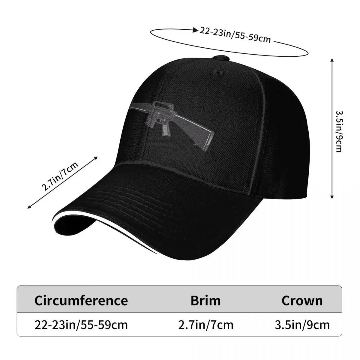 M16A1 and nothing extra Baseball Cap Moisture Wicking Quick Dry Curved Brim Classic Fit Low Profile Unstructured view 6