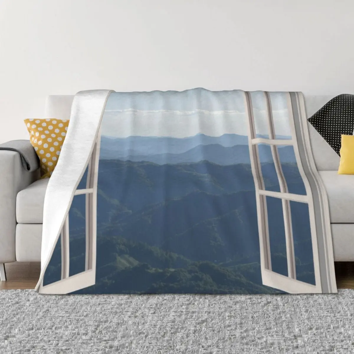

Appalachian Mountains Window Throw Blanket Shaggy Blankets For Sofas Giant Sofa Blankets