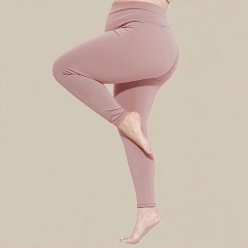 2025 رائجة البيع النساء مريحة الحرارية الصلبة طماق الإناث عالية الخصر مستقيم الساق السراويل سيدة الثلوج الدافئة اليومية بنطال رفيع #3