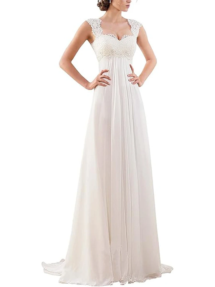 

Wedding Dresses for Bride 2026 Sleeveless Lace Petite/Plus Size Bridal Gowns for Civil Wedding for Beach Wedding