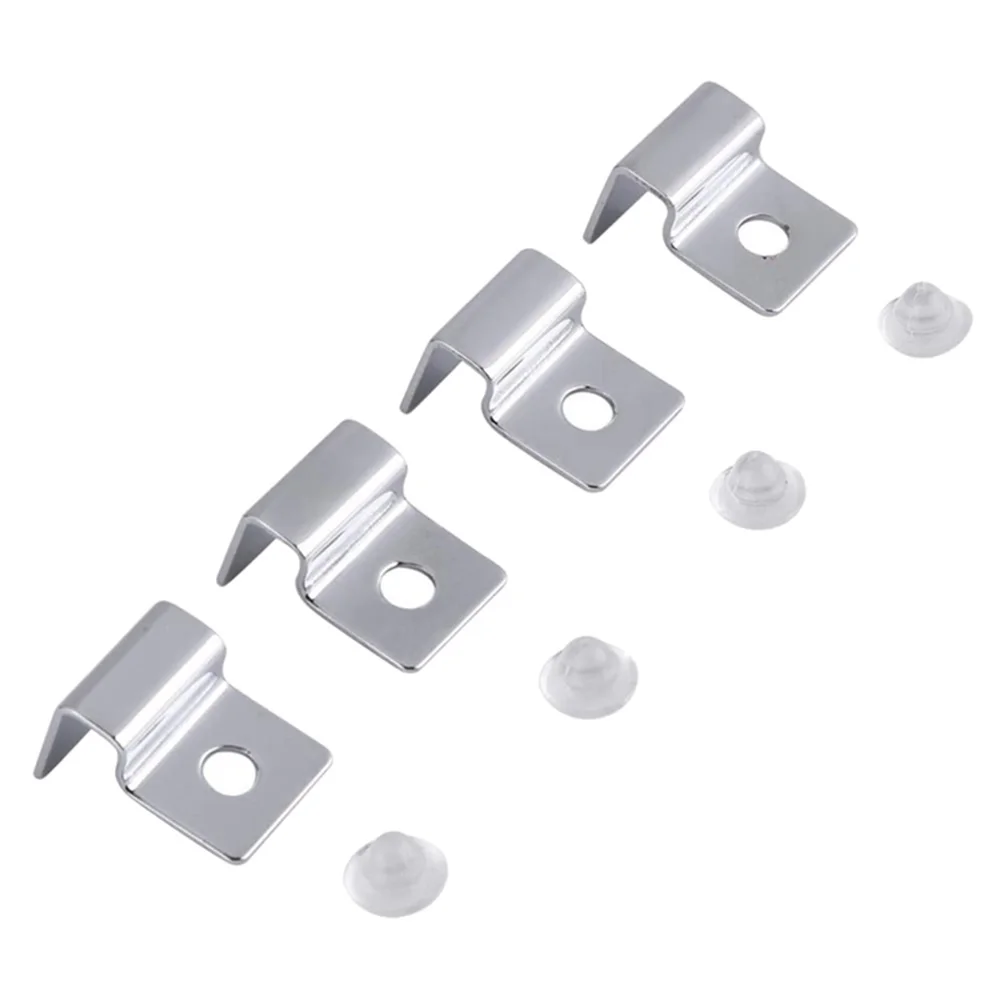 

4 Pcs Stainless Steel Aquarium Fish Tank Glass Cover Clips Holders Easy Installation Firmly Hold No Slipping Pet Supplies