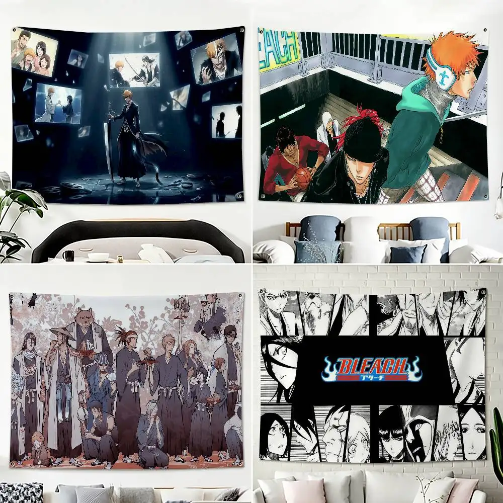 B-BLEACH Anime  Home Decor Horizontal Flag Banners Indoor Outdoor Hanging Decor for Bedroom Living Room Wall Decoration