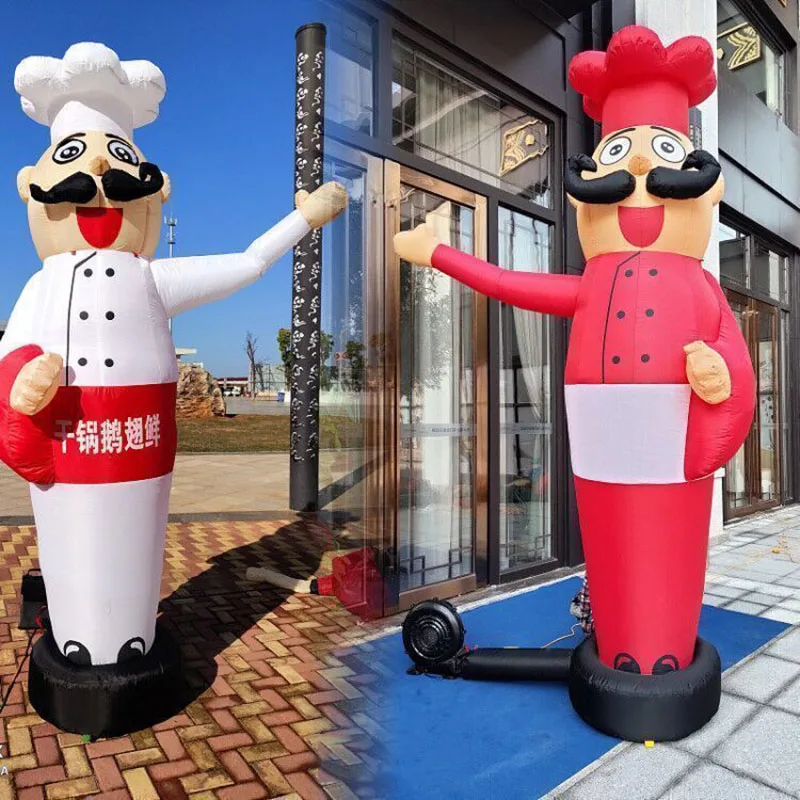

Customizable 3M Advertising Inflatable Chef Sky Dancer Lights Dancing Balloons Dolls Arches Tube Man Decoration shake hands cust