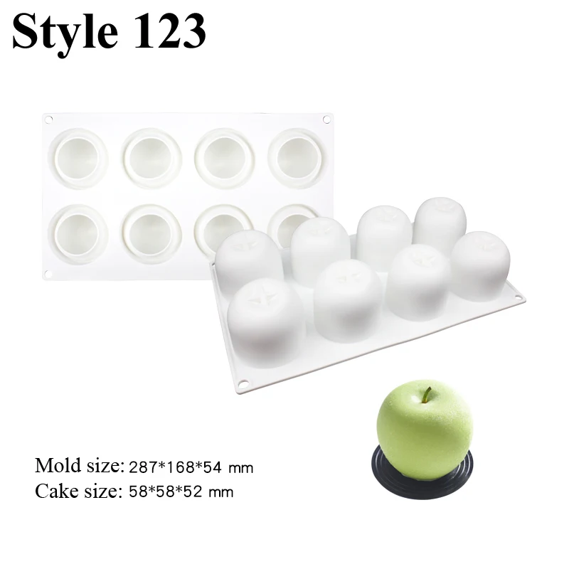 SHENHONG Fruits Mousse Cake Molds Orange Apple Pear Mango Strawberry Durian Design Silicone Cake Moulds Dessert Decorating Tools