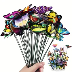 25-Pack Glowing Butterfly Garden Stakes, No-Battery Art Deco Style, Wedding-Ready 3D Butterfly Outdoor Lawn Decor