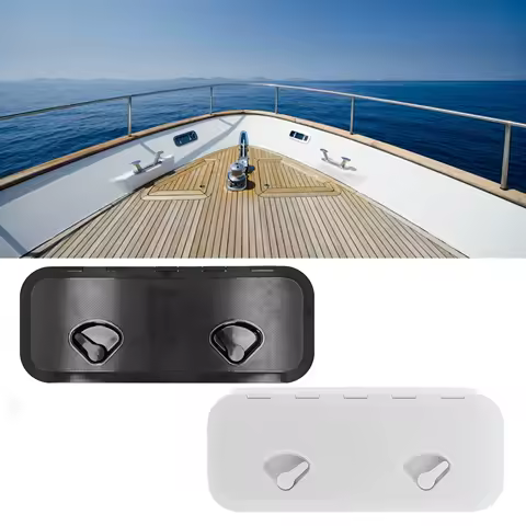 Boat Deck Hatch Deck Access Hatch Inspection Cover 180° Hinged Lid Anti UV with Lock for Marine Boat 24 x 9.5in Marine Deck Lid