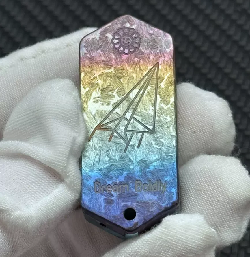 Used EDC Zack's Mini Titanium Ice Crystal Coloring fidget slider decompression toy