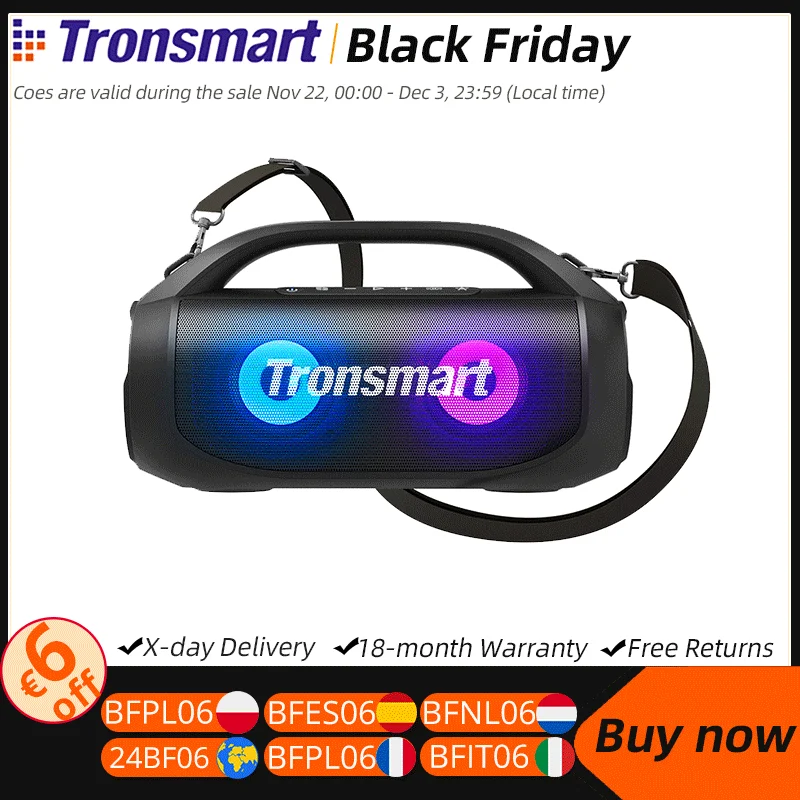 Tronsmart Bang SE Bluetooth Speaker Portable Speaker with 24-Hour Playtime, Portable Handle, for Camping, Party