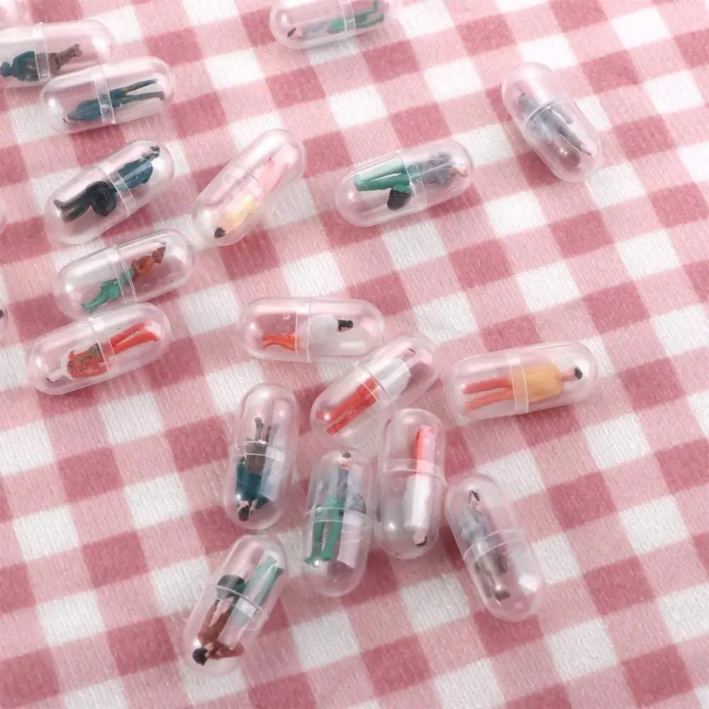 Toy Mini Person Transparent Bottle Splitters Plastic Pill Container Capsule Villain Capsule Figurines Capsule Shell Figurines