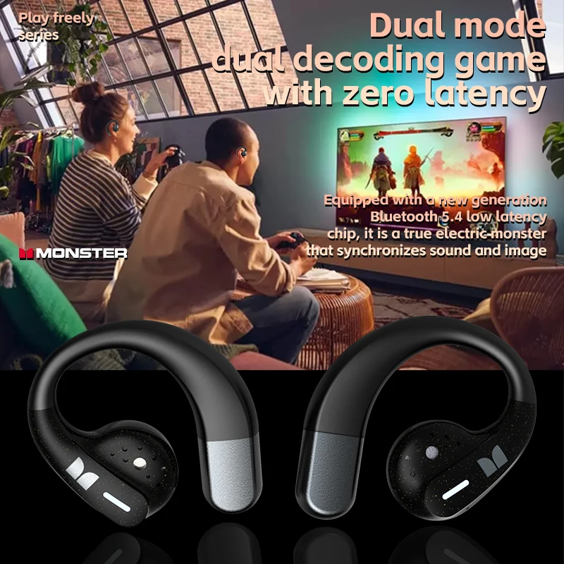 سماعات رأس بلوتوث Monster AURA FIT X02، أوضاع مزدوجة عصرية، مناسبة للتعلم والرياضة والأعمال المكتبية