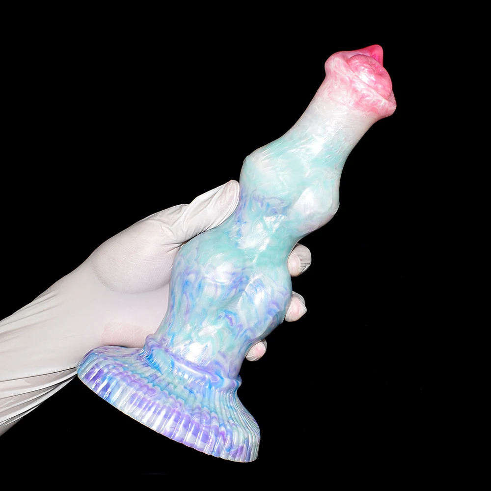 FAAK Large Fantasy Dildos Silicone Dog Knot Penis With Suction Cup Stimulate G-spot Female Vaginal Massager Sex Toys for Women