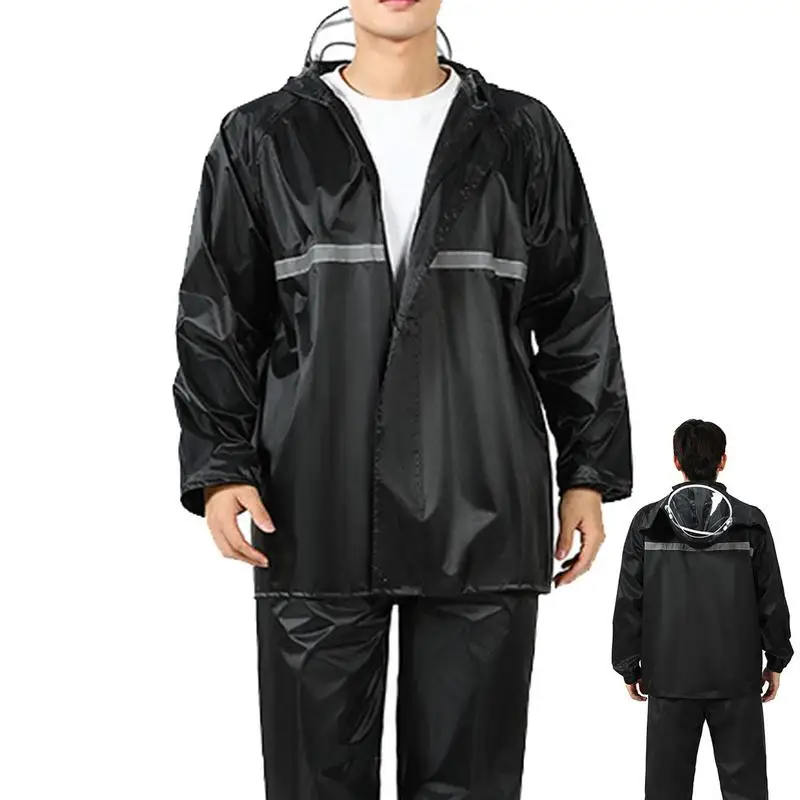 Raincoat and Rainpants Suit Full Body Rainstorm Prevention Electric Bicycle Motorcycle Takeaway Riding Reflective Split Raincoat