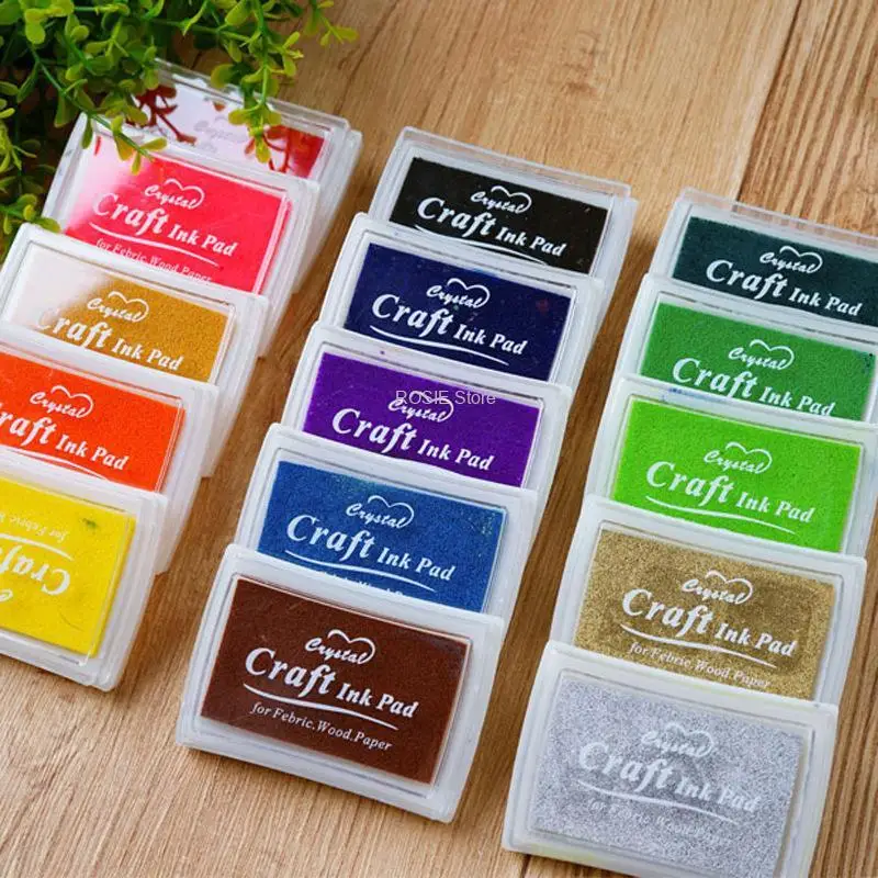 15 Colors Inkpad Handmade DIY Craft Oil Based Ink Pad for Fabric Wood Paper Scrapbooking Ink pad Finger Painting