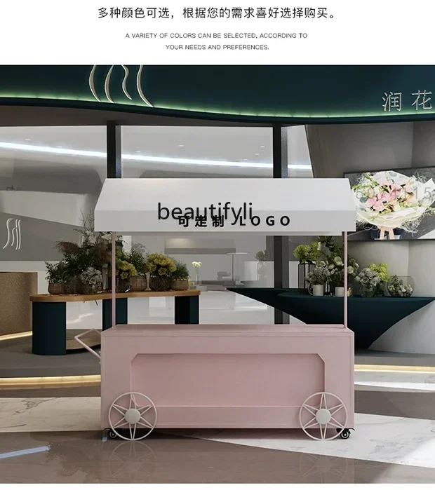 ss newEuropean-Style Iron Float Square Shopping Mall Promotion Display Counter Mobile Display Stand Large Activity Promotion Car