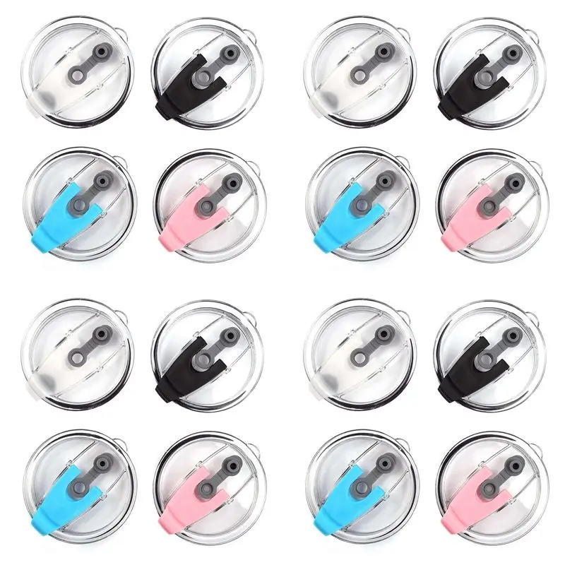 B97A-16 Pack 20 Oz Tumbler Replacement Lid,Spill Proof,Tumbler Lids For Yeti,Rambler,Ozark Trail, (Double Hole)