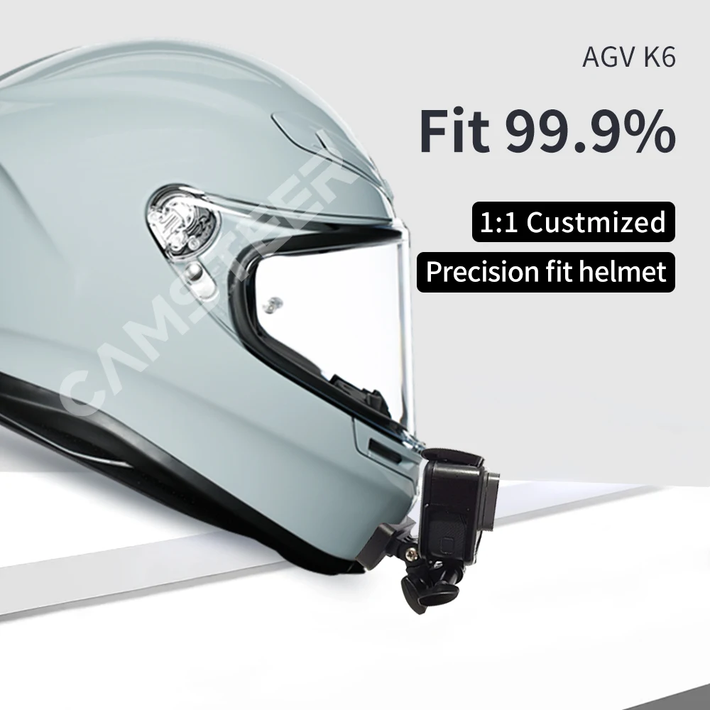 AGV K6 Helmet Custom Aluminium Chin Mount for GoPro Hero 12 11 10 9 Insta360 X4 X3 Acepro DJI Action 5pro 4 3 Camera Accessories