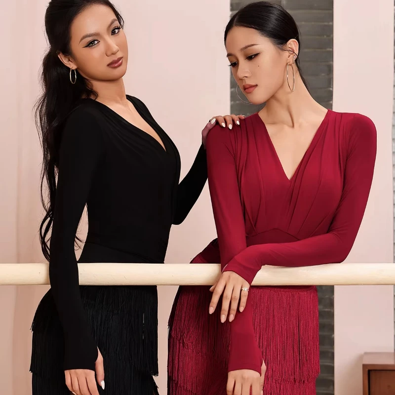 

Женское современное танцевальное платье, яркий комплект облегающего платья без рукавов для латинского джаза, танго, сальсы, V-образный вырез