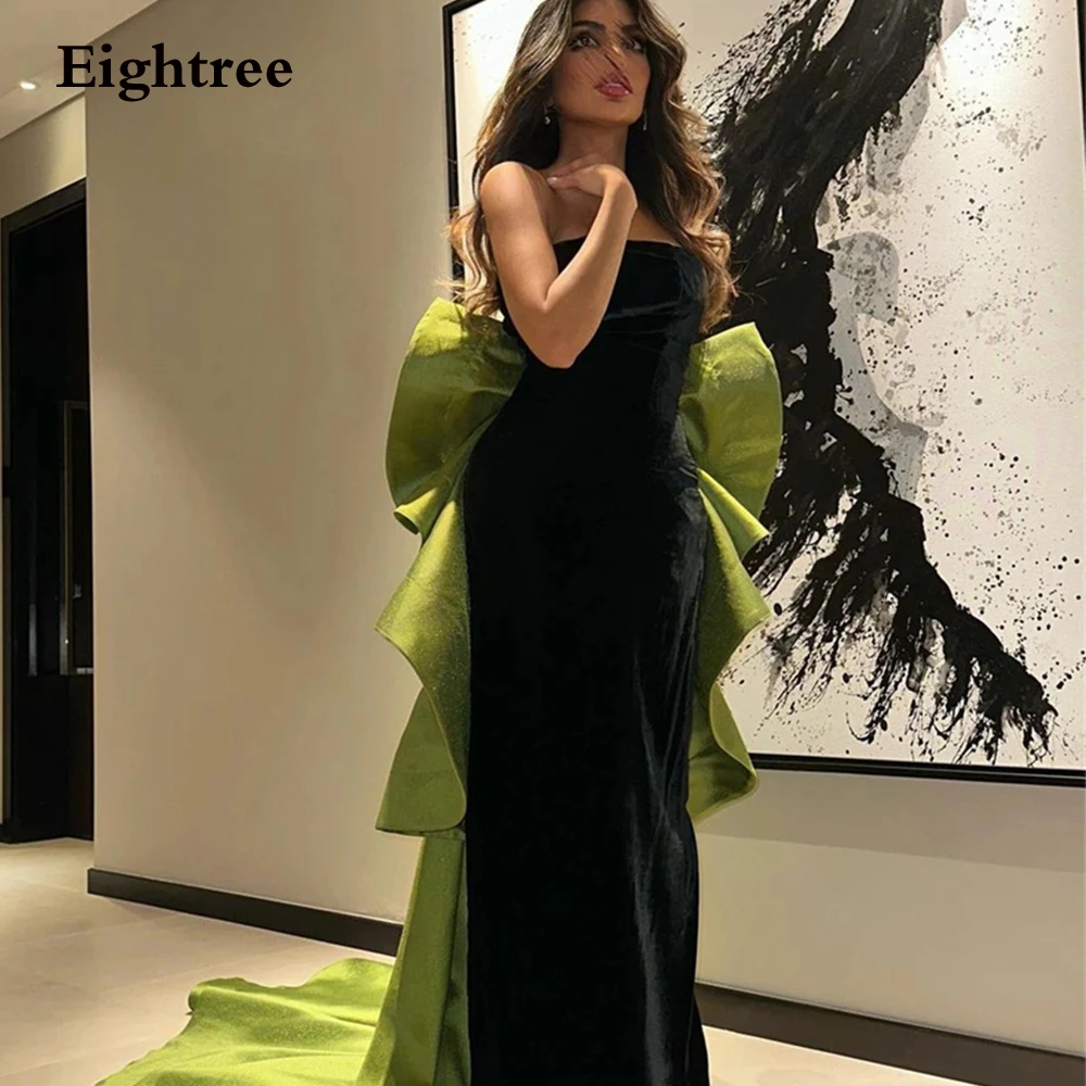 

Eightree Strapless Vintang Prom Dresses Strapless Large Bow Stain Abendkleider Dubai Evening Dress Formal Occasion Dresses 2023