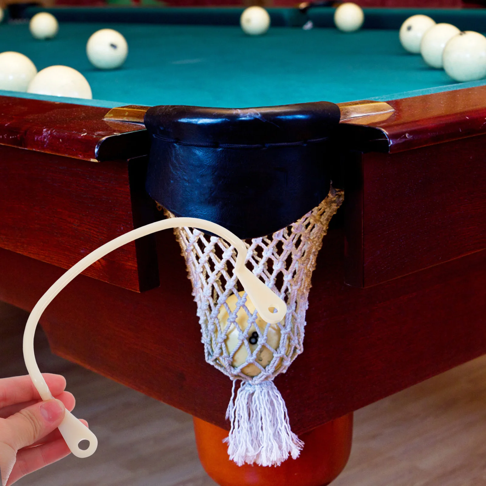 

6pcs Pool Table Accessories Durable Material Easy Installation Billiard Bag Fixator Snooker Net Kit Stable Support