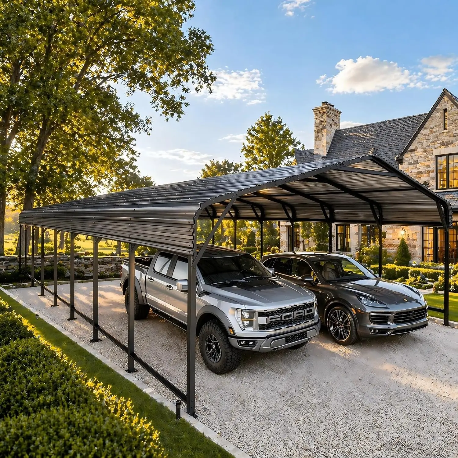 20x40 Heavy-Duty Metal Carport, Galvanized Steel Shelter for Trucks, Boats & Cars, All Weather Outdoor Cover, Customized