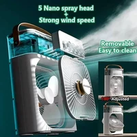 Nouveau 3 en 1 ventilateur climatiseur ménage Mini refroidisseur d'air LED veilleuse Portable humidificateur réglage de l'air ventilateur bureau maison ventilateur 4