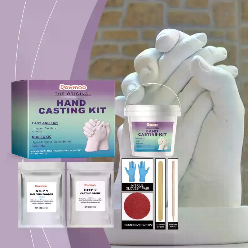 

Hand Casting Kit with 3D Mold Making Supplies DIY Keepsake Craft Perfect for Friends Family and Couples Memorial Gift