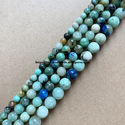 Genuine Semi-precious Natural AA Quality Mixed Colors Chrysocolla Stone Round Loose Beads 15