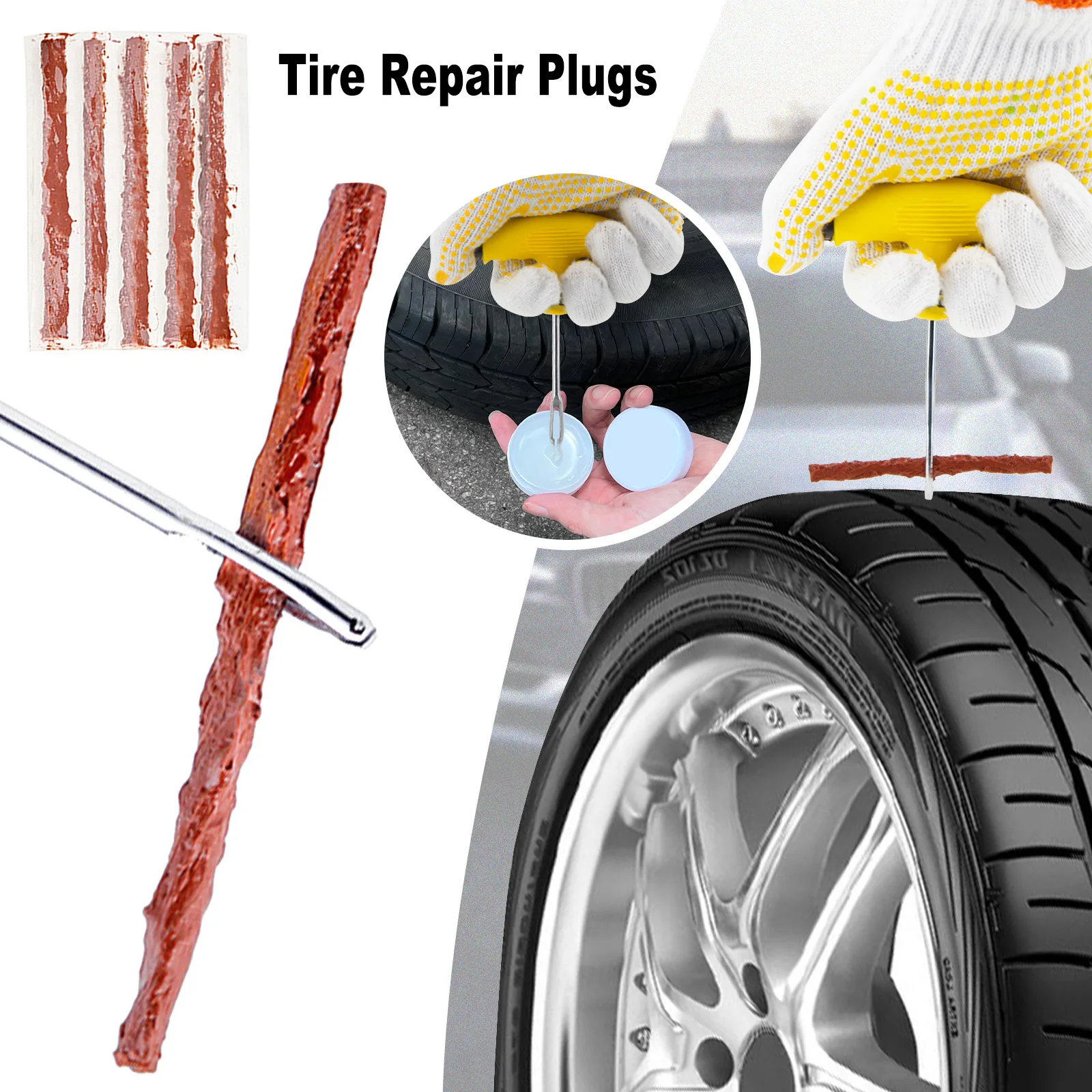 Car Emergency Kit Roadside Safety Assistance Tire Repair Road Flares Tow Strap 13-IN-1 Multi-Function Pliers Headlamp Reflective