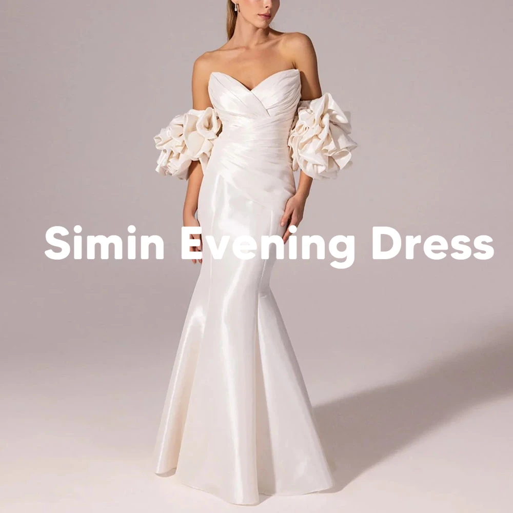 

Simin Women's Mermaid Pleats Sweetheart Saudi Evening Dresses Sleeveless With Ruffles Shawls Floor-Length Elegant Dresses 2025