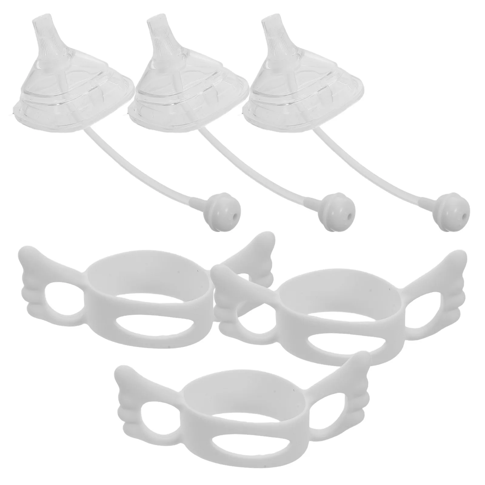 1Set Silicone Baby Bottle Accessory Silicone Straw For Baby Boy Handle Grip Sleeve Spout Nipple Removable